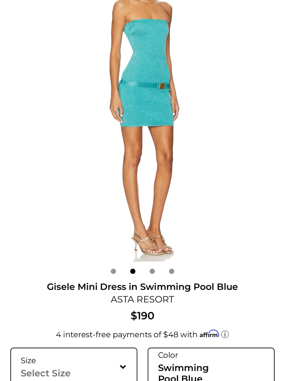 Asta Resort Gisele Strapless Mini Dress in Swimming Pool Blue - Picture 2 of 10